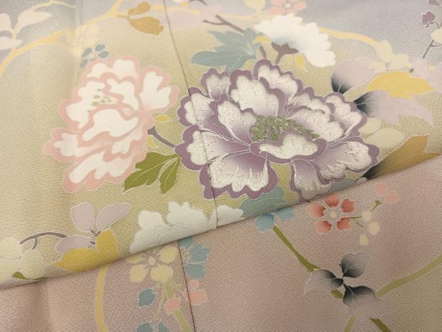平和屋着物●訪問着 友禅 枝花文 暈し染め 正絹 逸品 AABH5388ph
