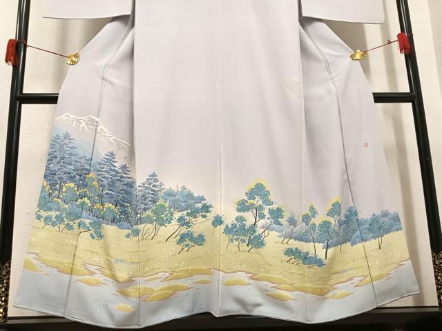 平和屋着物●本加賀友禅作家 浅野冨治男 色留袖 樹林文 暈し染め 正絹 逸品 AABH5390ph