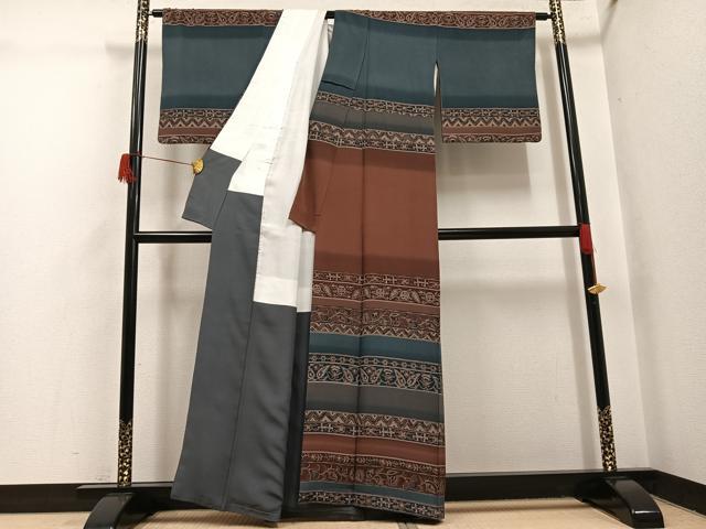 平和屋着物●伝統工芸士 小林文次郎 訪問着 更紗文 正絹 逸品 AABH5391ph