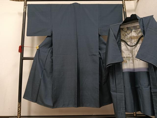 平和屋着物●男性 本場大島紬 アンサンブル 100亀甲 総詰め 正絹 逸品 未使用 AABH5399ph