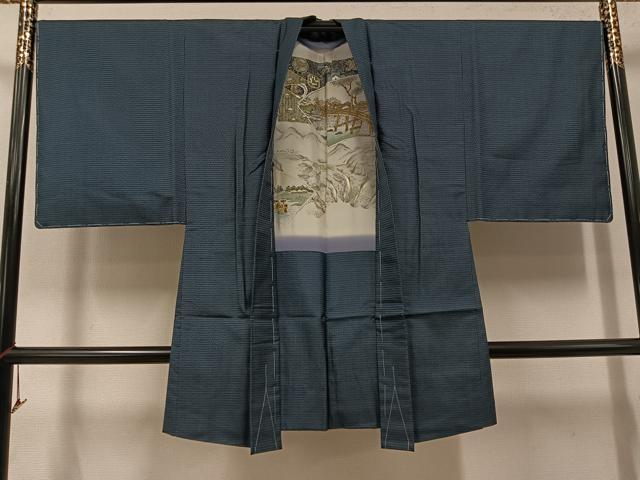 平和屋着物●男性 本場大島紬 アンサンブル 100亀甲 総詰め 正絹 逸品 未使用 AABH5399ph