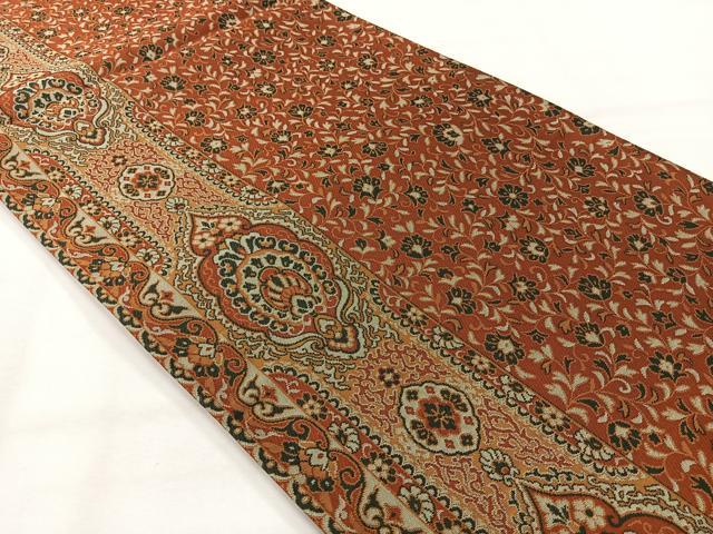 平和屋着物◎六通柄袋帯 更紗花文 正絹 逸品 AABH5458uk