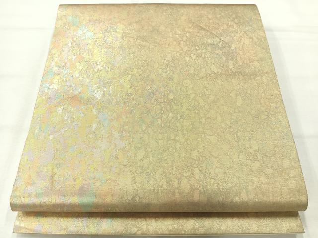 平和屋着物◎六通柄袋帯 霞文 引箔 正絹 逸品 AABH5483uk