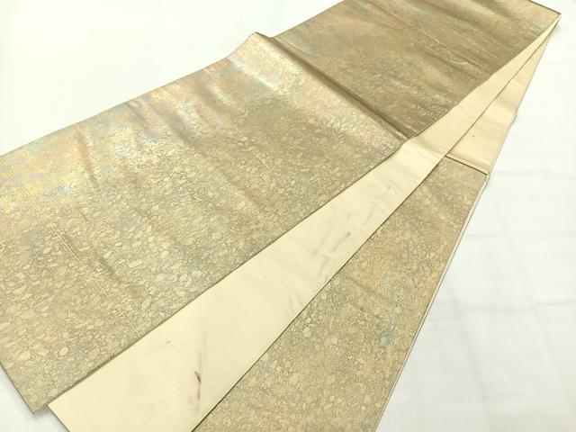 平和屋着物◎六通柄袋帯 霞文 引箔 正絹 逸品 AABH5483uk
