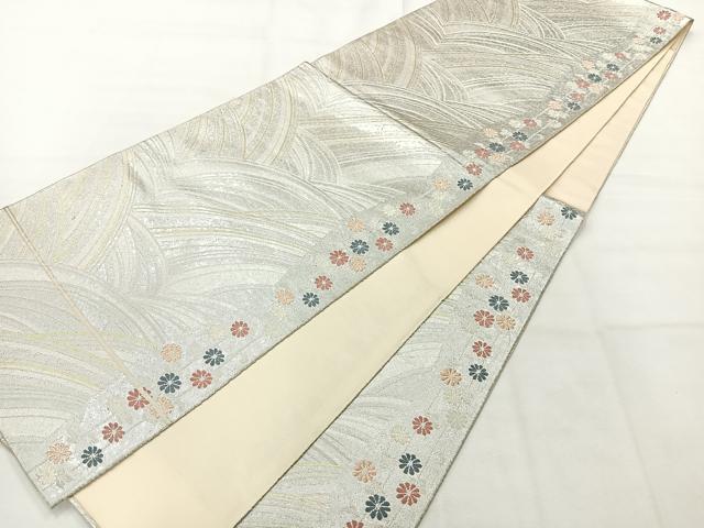 平和屋着物◎六通柄袋帯 唐織 流水花文 金銀糸 正絹 逸品 AABH5530uk
