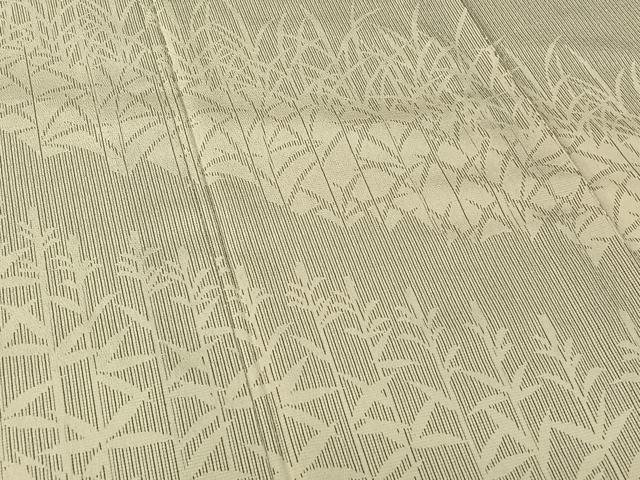 平和屋着物▽お召 単衣 本しぼ絣 草花文 証紙付き 正絹 逸品 AABH5563jh