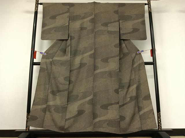 平和屋着物▽江戸小紋 単衣 寄せ小紋柄 正絹 逸品 AABH5564jh
