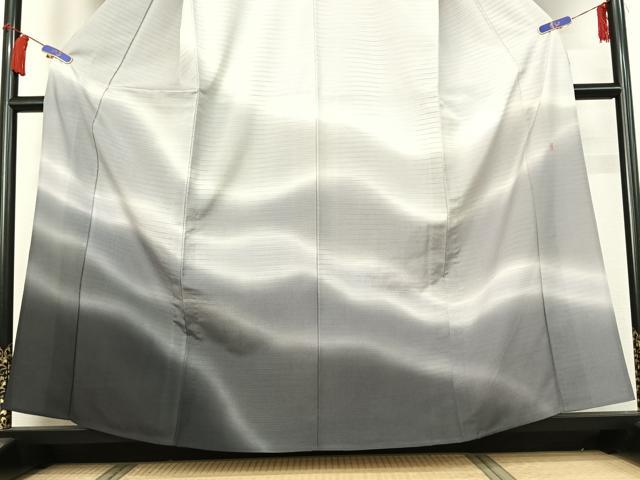 平和屋着物▽本塩沢 やまだ織 訪問着 染色作家 桐村博 単衣 霞文 暈し染め 正絹 逸品 AABH5568jh