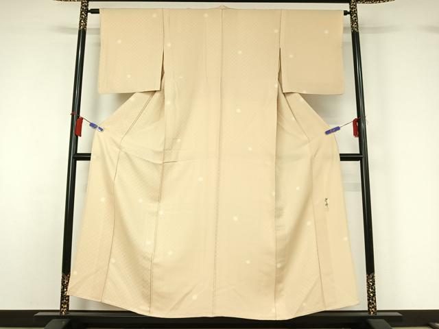 平和屋着物▽久保伊智郎 小紋 単衣 丸文 正絹 逸品 AABH5573jh