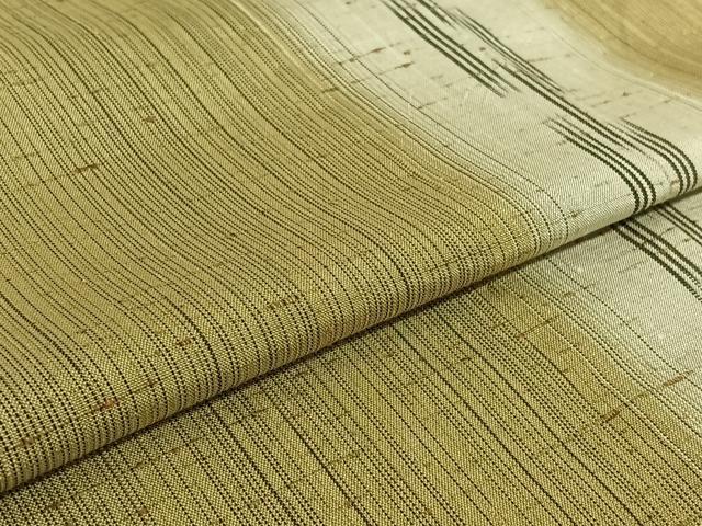 平和屋着物▽ぜんまい紬 単衣 幾何学間道 正絹 逸品 AABH5576jh