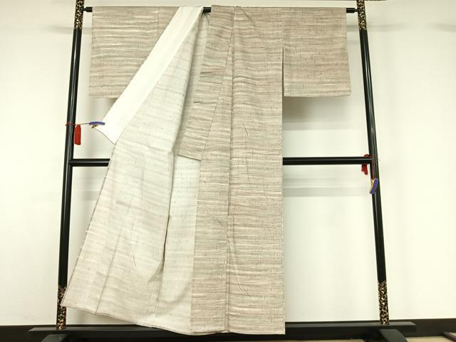 平和屋着物▽ぜんまい紬 単衣 霞文 暈し染め 正絹 逸品 AABH5577jh
