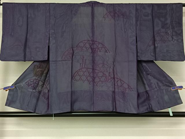平和屋着物▽道行コート スリーシーズン 春夏秋 塵除け 流水籬文 正絹 逸品 AABH5602jh