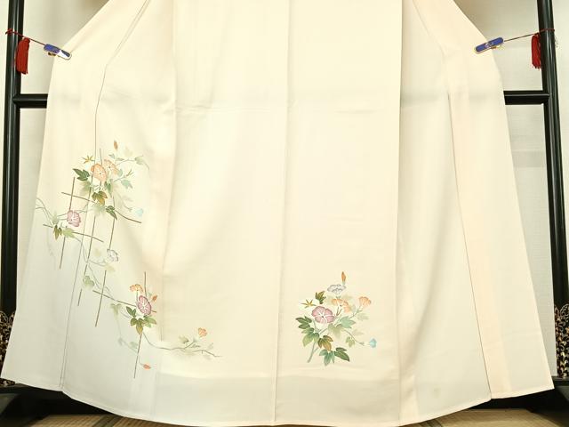 平和屋着物▽訪問着 単衣 朝顔 正絹 逸品 AABH5607jh