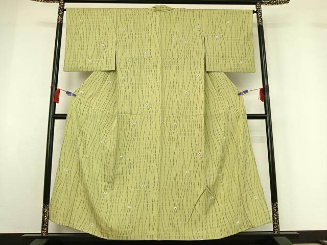 平和屋着物▽上質な小紋 単衣 舞花文 正絹 逸品 AABH5613jh
