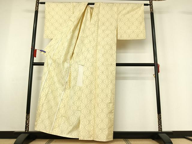 平和屋着物▽本場大島紬 単衣 麻の葉文様 正絹 逸品 AABH5615jh