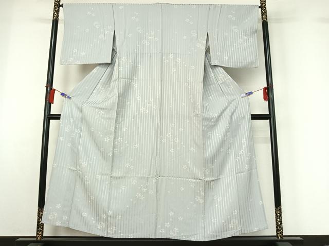平和屋着物▽上質な小紋 単衣 雪輪花文 正絹 逸品 AABH5621jh