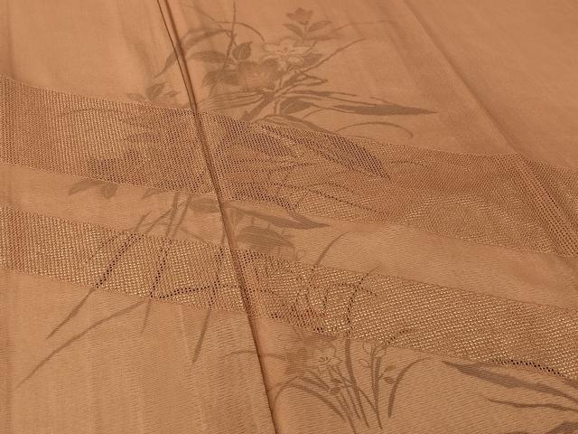 平和屋着物▽訪問着 無双 紗袷 紗×絽 手描き 草花文 やまと誂製 正絹 逸品 AABH5624jh
