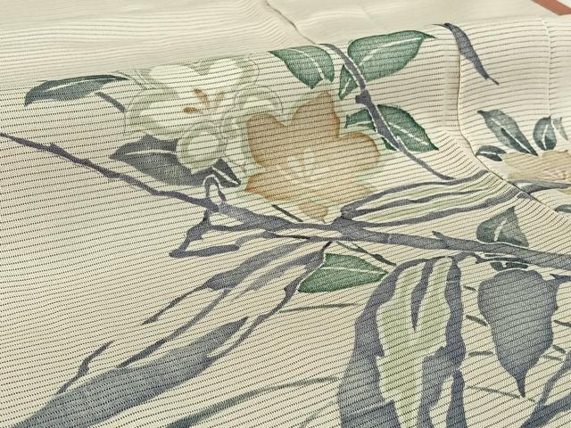 平和屋着物▽訪問着 無双 紗袷 紗×絽 手描き 草花文 やまと誂製 正絹 逸品 AABH5624jh