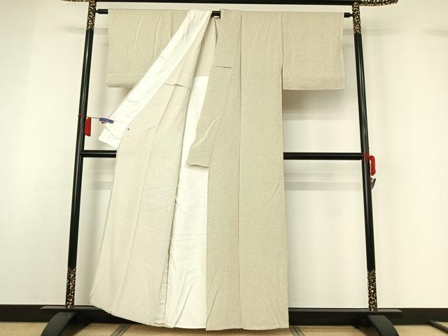 平和屋着物▽上質な小紋 単衣 縞 正絹 逸品 AABH5626jh