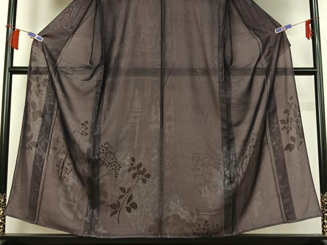 平和屋着物▽訪問着 無双 紗袷 紗×絽 枝花文 銀彩 正絹 逸品 AABH5643jh