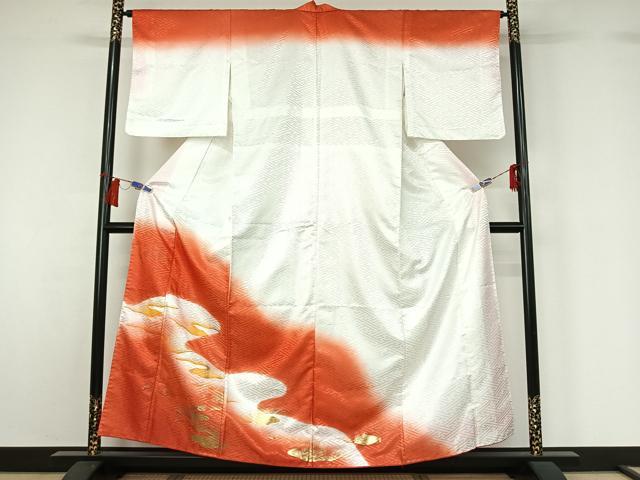 平和屋着物▽訪問着　単衣　霞文　暈し染め　金彩　洗える着物　AABH5648jh 平和屋着物▽訪問着 単衣 霞文 暈し染め 金彩 洗える着物 AABH5648jh