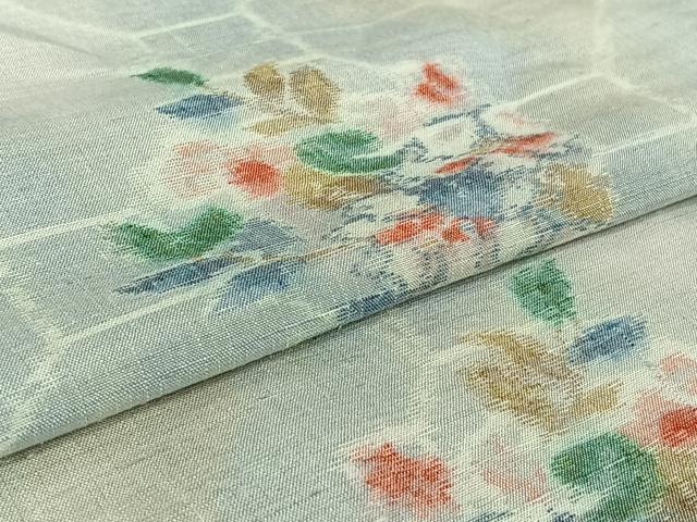 平和屋着物▽上質な紬 単衣 蜀江花文 正絹 逸品 AABH5663jh
