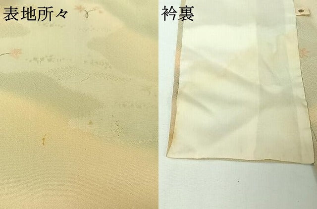 平和屋着物▽上質な小紋 単衣 地紋起こし 草花文 暈し染め 正絹 逸品 AABH5676jh
