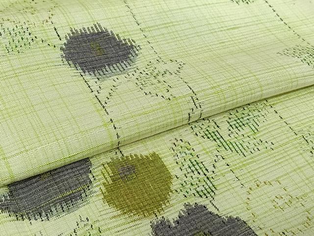 平和屋着物▽上質な紬 単衣 草花文 正絹 逸品 AABH5702jh