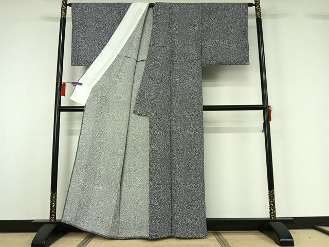 平和屋着物▽上質な小紋 単衣 霞文 正絹 逸品 AABH5703jh
