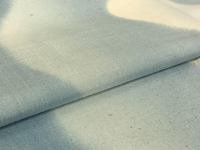 平和屋着物▽結城紬 単衣 霞文 暈し染め 証紙付き 正絹 逸品 AABH5709jh