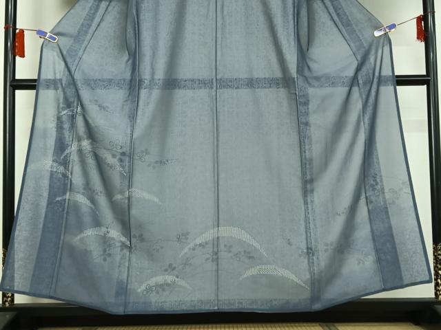 平和屋着物▽訪問着 無双 紗袷 紗×紗 芝花文 正絹 逸品 AABH5711jh