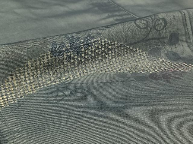 平和屋着物▽訪問着 無双 紗袷 紗×紗 芝花文 正絹 逸品 AABH5711jh