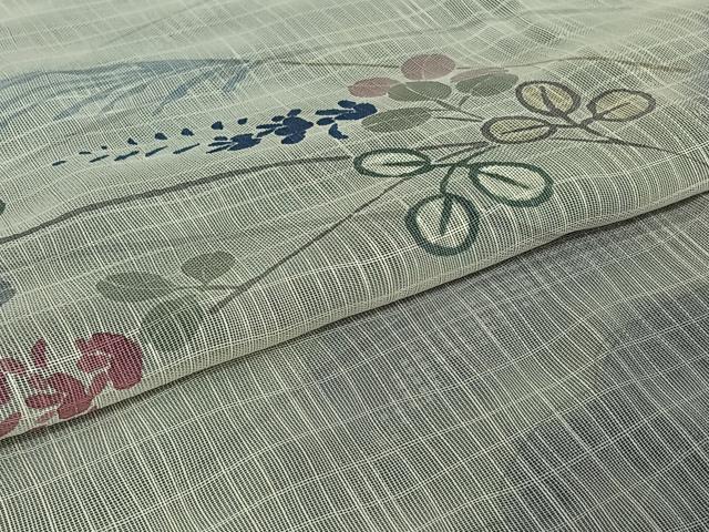 平和屋着物▽訪問着 無双 紗袷 紗×紗 芝花文 正絹 逸品 AABH5711jh
