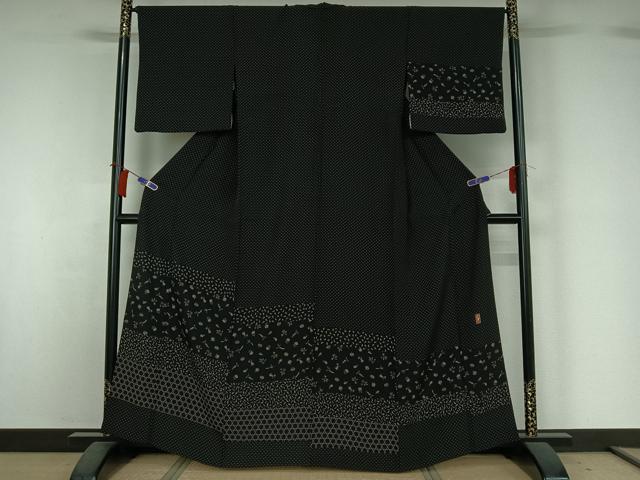 平和屋着物▽訪問着　単衣　作家物　成り物　黒地　正絹　逸品　AABH5732jh 平和屋着物▽訪問着 単衣 作家物 成り物 黒地 正絹 逸品 AABH5732jh