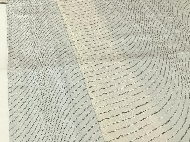 平和屋着物▽上質な紬 単衣 横段文 正絹 逸品 AABH5745jh
