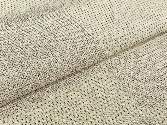 平和屋着物▽本塩沢 単衣 110亀甲 横段文 正絹 逸品 AABH5755jh
