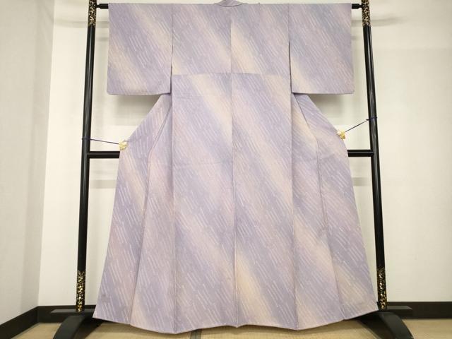 平和屋着物●上質な小紋 雨 暈し染め 正絹 逸品 AABH5763ck