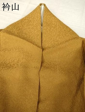 平和屋着物●上質な色無地 花唐草地紋 黄唐茶色 正絹 逸品 未使用 AABH5769ck
