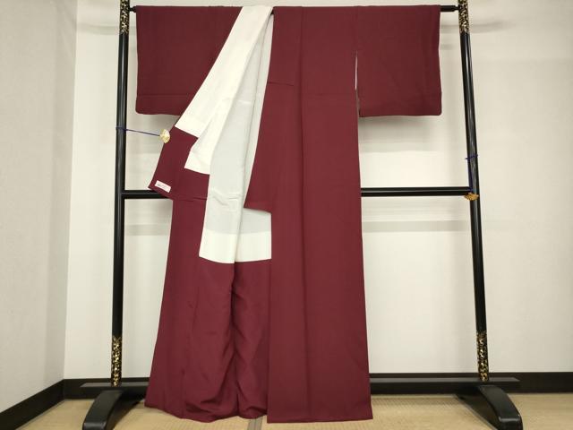 平和屋着物●上質な色無地 葡萄茶色 やまと誂製 正絹 逸品 AABH5770ck