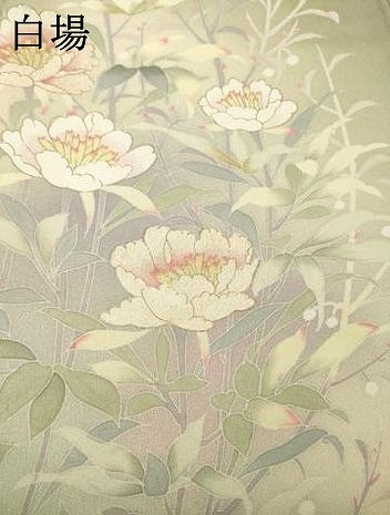 平和屋着物●訪問着 友禅 草花文 暈し染め 金彩 ロング丈 正絹 逸品 AABH5772ck