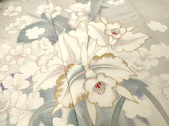 平和屋着物●豪華振袖 駒刺繍 草花文 金彩 ロング丈 正絹 逸品 AABH5775ck
