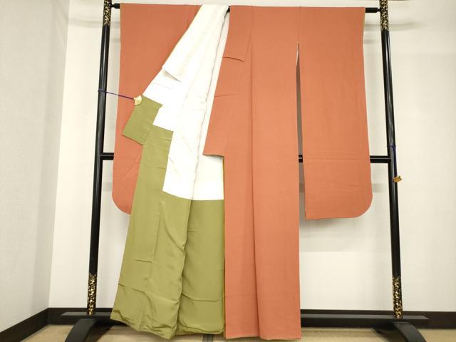 平和屋着物●豪華振袖 色無地 雀 正絹 逸品 AABH5782ck