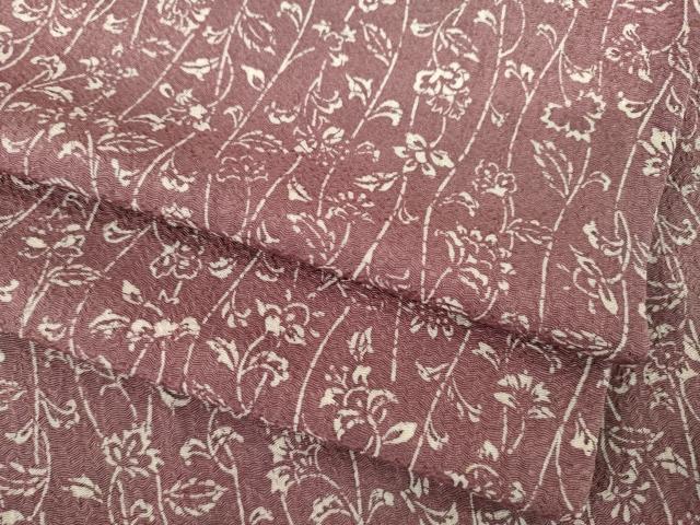 平和屋着物●上質な小紋 型染め 花蔦草文 正絹 逸品 AABH5793ck