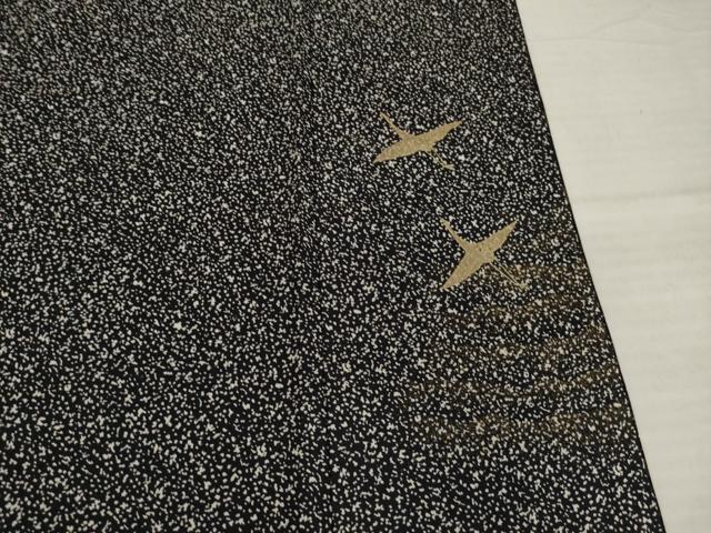 平和屋着物●訪問着 作家物 桂吾 飛鶴文 暈し染め 黒地 金彩 正絹 逸品 AABH5798ck