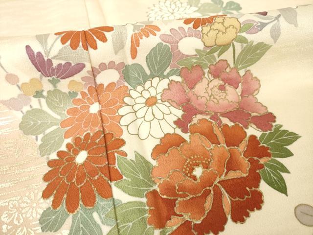 平和屋着物●訪問着 友禅 花丸文 大丸扱い 正絹 逸品 AABH5805ck