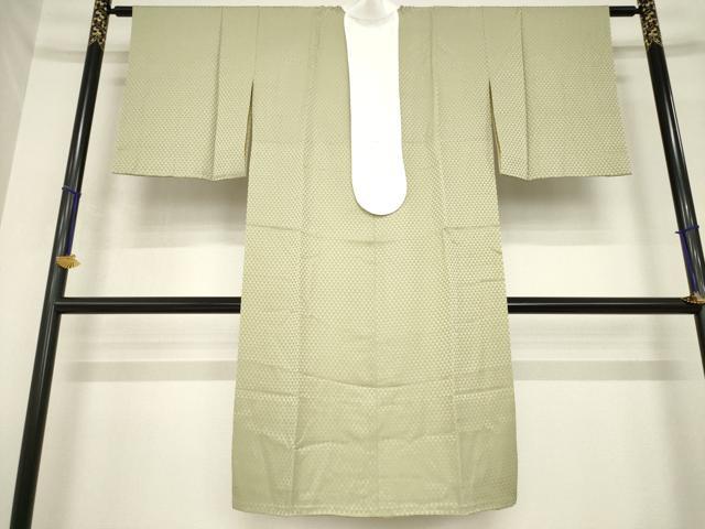 平和屋着物●長襦袢 無双仕立て 鱗地紋 利休茶色 正絹 逸品 AABH5810ck