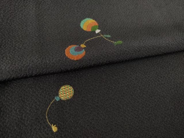 平和屋着物●上質な小紋 総刺繍 水風船 金糸 正絹 逸品 AABH5818ck