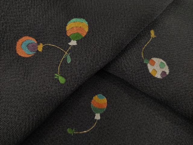 平和屋着物●上質な小紋 総刺繍 水風船 金糸 正絹 逸品 AABH5818ck