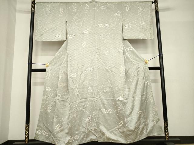 平和屋着物●上質な小紋 辻が花 絞り 舞花文 正絹 逸品 AABH5824ck