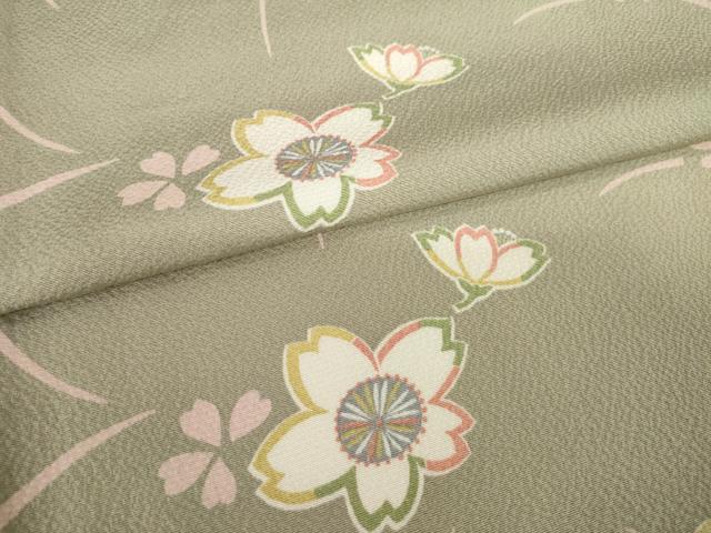 平和屋着物●上質な小紋 桜文 正絹 逸品 AABH5840ck